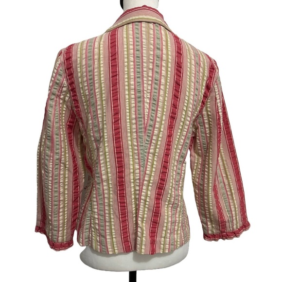 CAbi Women’s Striped Seersucker Blazer. Size 12 - Picture 2 of 6